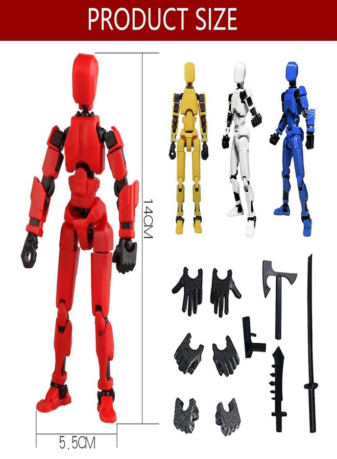 RAMONI مجموعة من 4 مجسمات شخصيات، دمية لعب بـ 13 مجسم شخصية، مجسم شخصية تايتان متعدد المفاصل قابل للتحريك بـ 13 مجسم شخصية، مجسمات شخصيات متعددة المفاصل عالية المرونة، ألعاب مطبوعة ثلاثية الأبعاد لتزيين سطح المكتب ومحبي الألعاب - Image 2